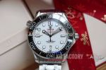 AAA replica KG factory Omega Seamaster white face stainless steel watch 42mm 